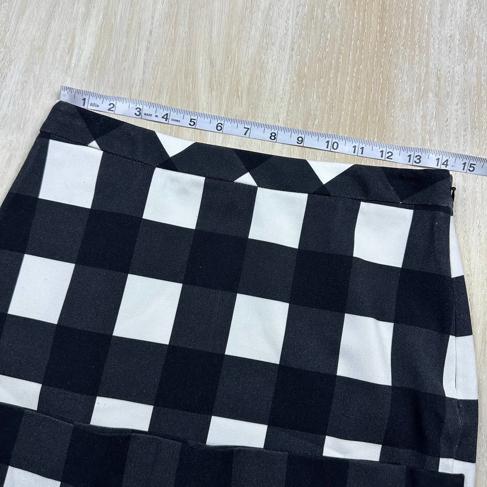 Banana Republic Black & White Plaid Gingham Pencil Office Workwear Skirt 4 - Picture 10 of 14